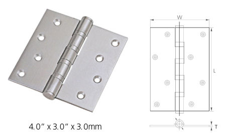 Nylon Washer Stainless Steel Butt Hinges