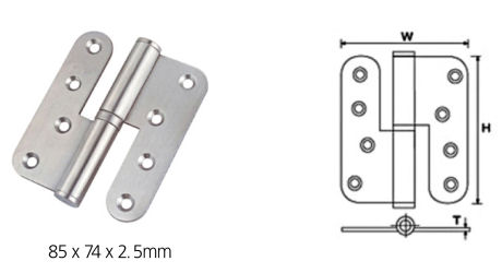 Stainless Steel Ball Bearing Lift-Off Hinges (Round Corner) - SS Lift-off Hinges