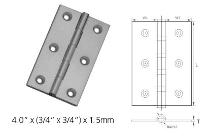 Stainless Steel Light Butt Cut Hinges