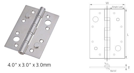 Stainless Steel Two Ball Bearing Security Hinges